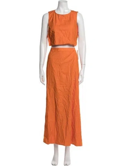Pre-owned Reformation Linen Skirt Set In Orange