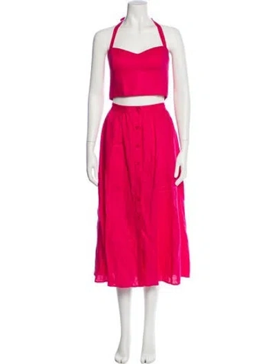 Pre-owned Reformation Linen Skirt Set In Pink