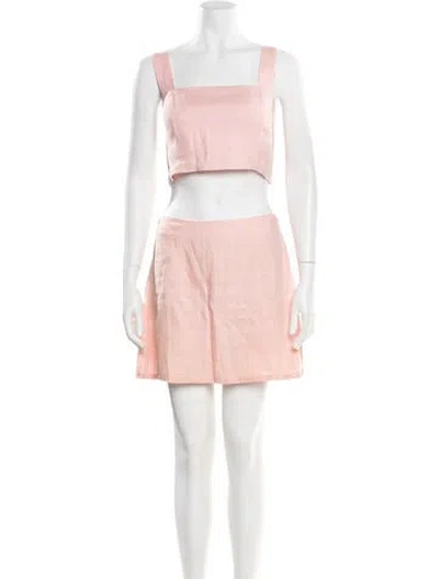 Pre-owned Reformation Linen Skirt Set In Pink