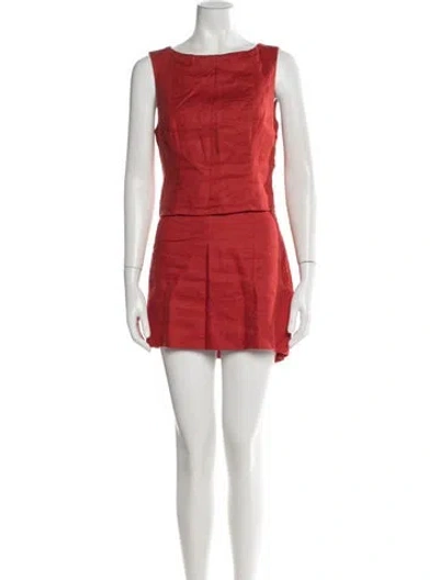 Pre-owned Reformation Linen Skirt Set In Red