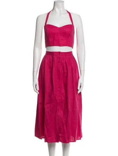 Pre-owned Reformation Linen Skirt Set In Red