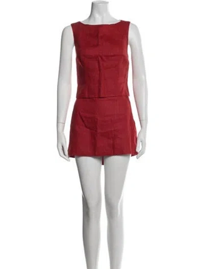 Pre-owned Reformation Linen Skirt Set In Red