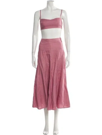 Pre-owned Reformation Linen Skirt Set W/ Tags In Pink
