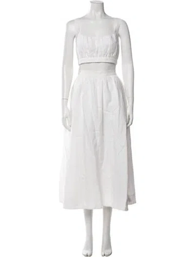 Pre-owned Reformation Linen Skirt Set W/ Tags In White