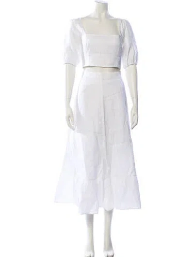 Pre-owned Reformation Linen Skirt Set In White