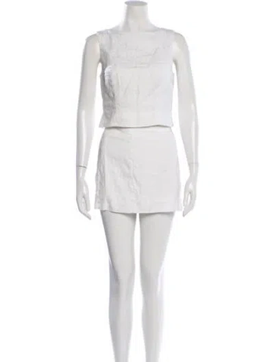 Pre-owned Reformation Linen Skirt Set In White