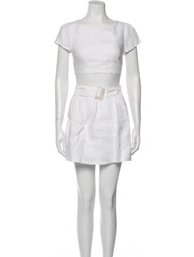 Pre-owned Reformation Linen Skirt Set In White