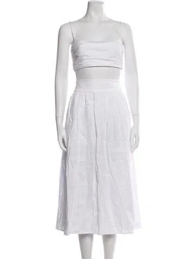 Pre-owned Reformation Linen Skirt Set In White