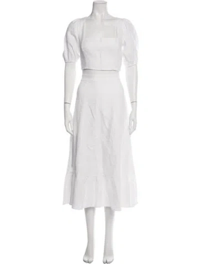 Pre-owned Reformation Linen Skirt Set In White