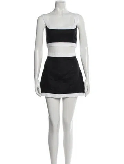 Pre-owned Reformation Linen Skirt Suit In Black