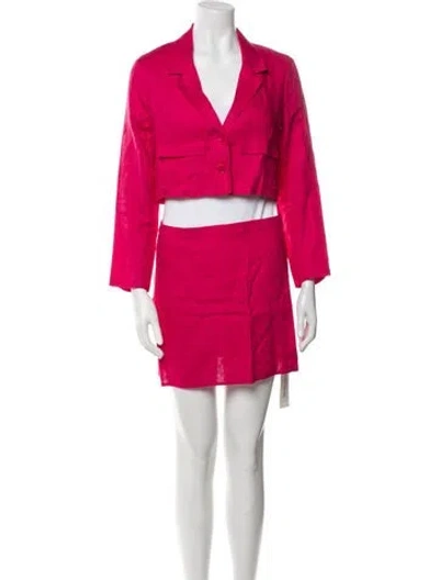 Pre-owned Reformation Linen Skirt Suit In Pink