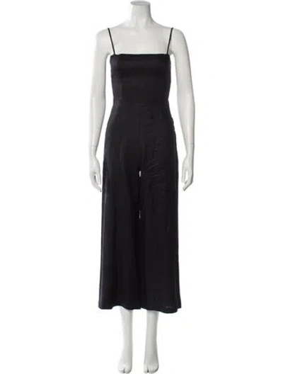 Pre-owned Reformation Linen Square Neckline Jumpsuit In Gray