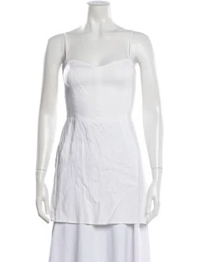 Pre-owned Reformation Linen Square Neckline Tunic In White