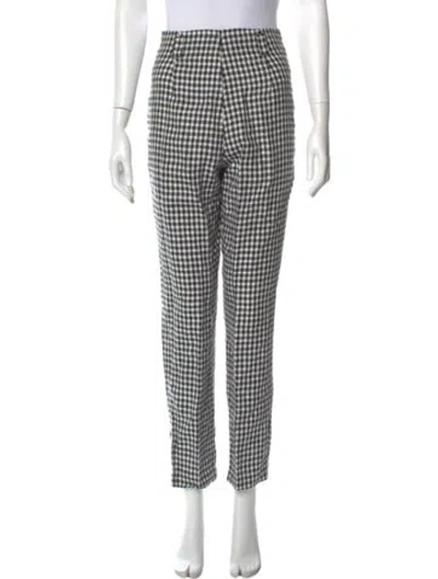 Pre-owned Reformation Linen Straight Leg Pants In Black