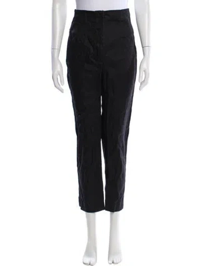 Pre-owned Reformation Linen Straight Leg Pants In Black
