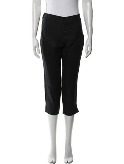 Pre-owned Reformation Linen Straight Leg Pants In Black