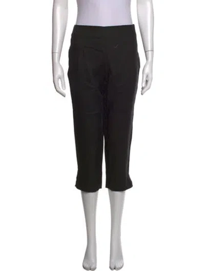 Pre-owned Reformation Linen Straight Leg Pants In Black