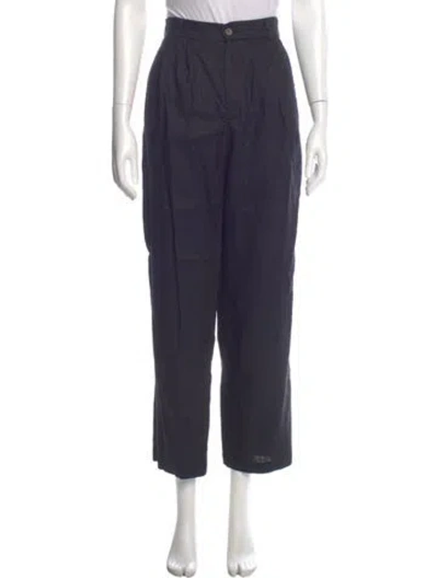 Pre-owned Reformation Linen Straight Leg Pants In Blue