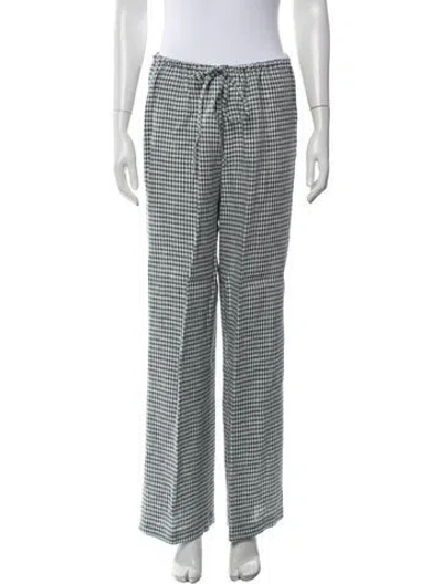 Pre-owned Reformation Linen Straight Leg Pants In Blue