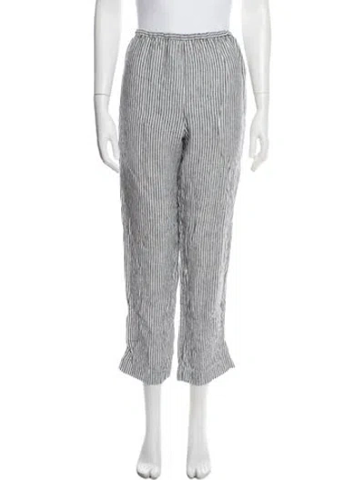 Pre-owned Reformation Linen Straight Leg Pants In Gray