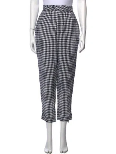 Pre-owned Reformation Linen Straight Leg Pants In Multi
