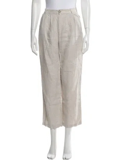 Pre-owned Reformation Linen Straight Leg Pants In Neutral