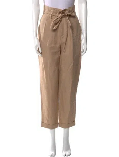 Pre-owned Reformation Linen Straight Leg Pants In Neutral