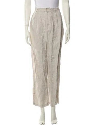 Pre-owned Reformation Linen Straight Leg Pants In Neutral