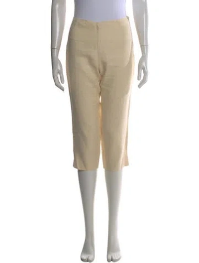 Pre-owned Reformation Linen Straight Leg Pants In Neutral