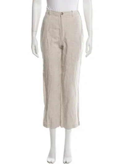Pre-owned Reformation Linen Straight Leg Pants In Neutral