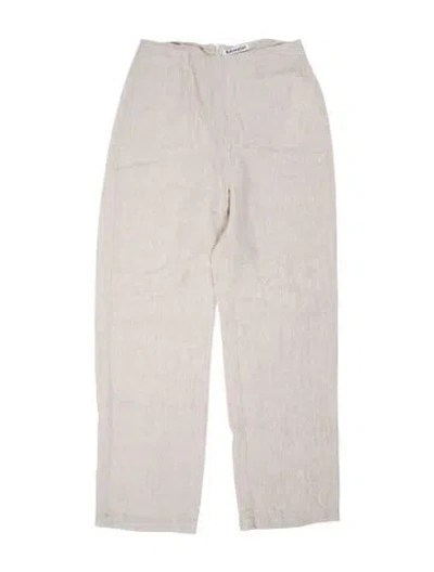 Pre-owned Reformation Linen Straight Leg Pants In Neutral
