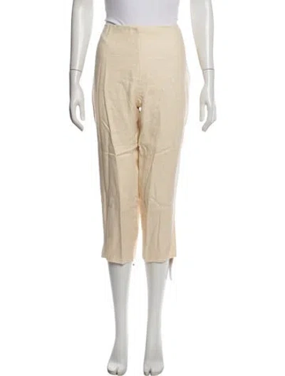 Pre-owned Reformation Linen Straight Leg Pants In Neutrals