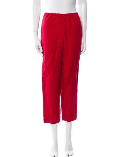 Pre-owned Reformation Linen Straight Leg Pants In Red