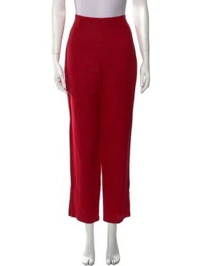 Pre-owned Reformation Linen Straight Leg Pants In Red