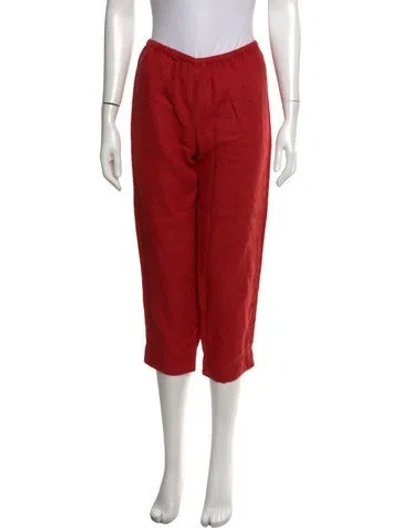 Pre-owned Reformation Linen Straight Leg Pants In Red
