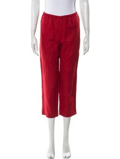 Pre-owned Reformation Linen Straight Leg Pants W/ Tags In Red