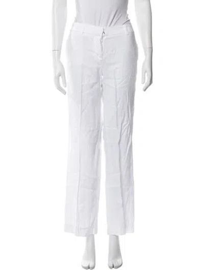 Pre-owned Reformation Linen Straight Leg Pants In White