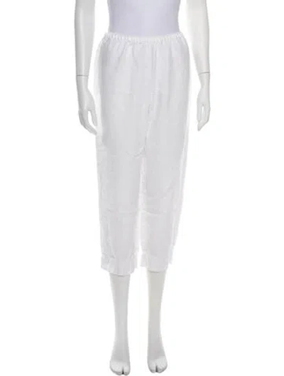 Pre-owned Reformation Linen Straight Leg Pants In White