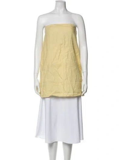 Pre-owned Reformation Linen Strapless Tunic In Yellow