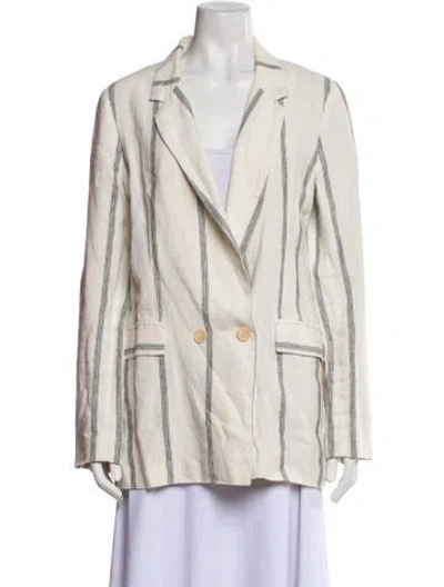 Pre-owned Reformation Linen Striped Blazer In Multi