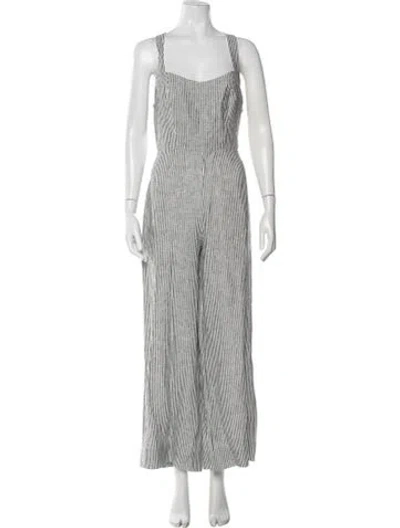 Pre-owned Reformation Linen Striped Jumpsuit In Multi