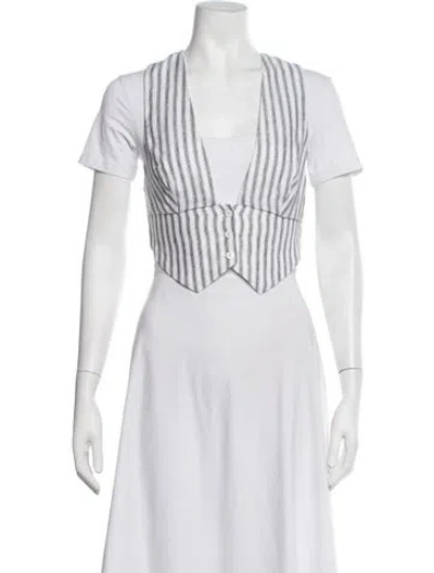 Pre-owned Reformation Linen Striped Vest In Neutrals