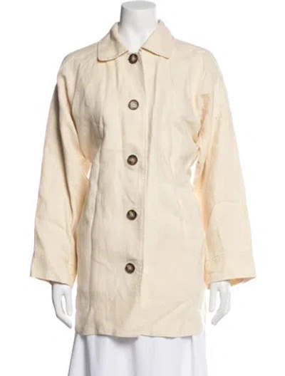 Pre-owned Reformation Linen Trench Coat In Neutral