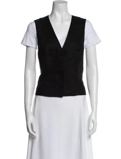 Pre-owned Reformation Linen Vest In Black