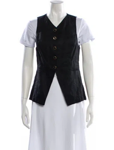 Pre-owned Reformation Linen Vest In Black
