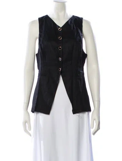 Pre-owned Reformation Linen Vest In Black