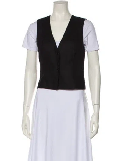 Pre-owned Reformation Linen Vest In Black