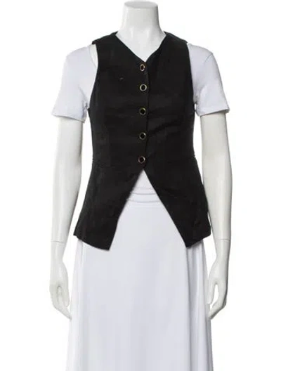 Pre-owned Reformation Linen Vest In Black
