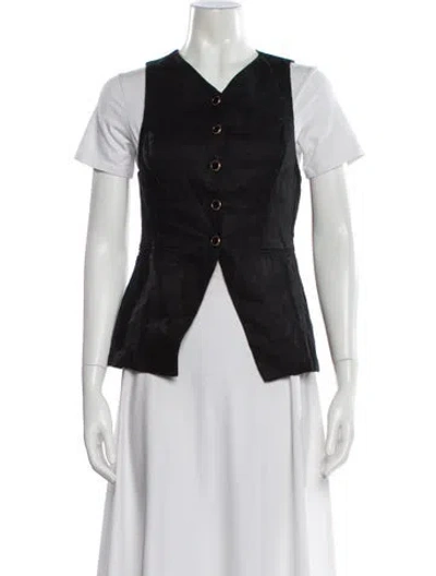 Pre-owned Reformation Linen Vest In Black