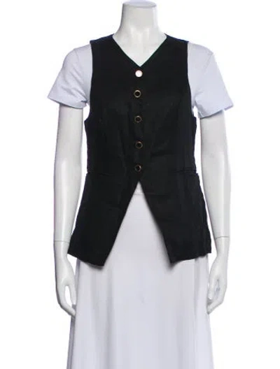 Pre-owned Reformation Linen Vest In Black